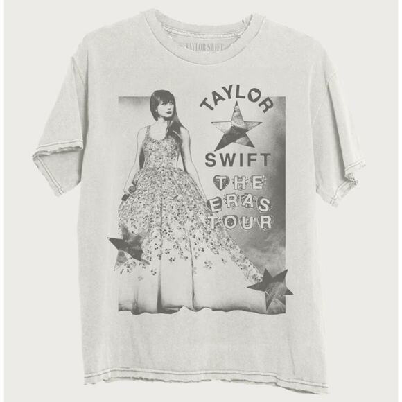 TAYLOR SWIFT NWT | CREAM (BEIGE) OFFICIAL ERAS TOUR OVERSIZED T-SHIRT | size L - Picture 1 of 7